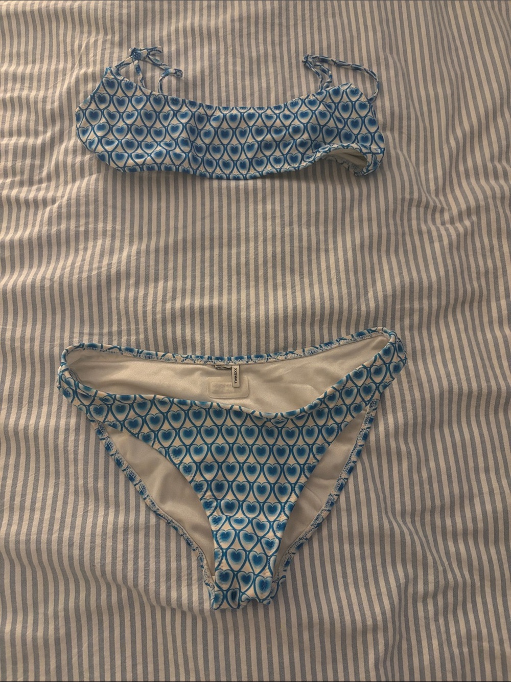 triangl swimwear Blue Heart-Print Bikini Set